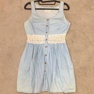 Urban Outfitters light denim and lace dress Small
